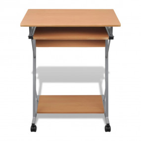 Computer Desk Brown Particle Board Compact Sliding Comp...