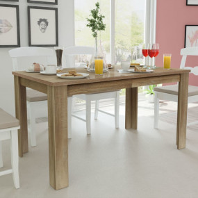 Kitchen Table Oak Engineered Wood 55.1 x 31.5 x 29.5 in...