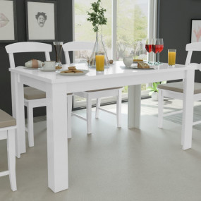 Kitchen Table White Engineered Wood Medium Durable Dini...