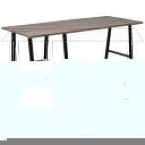 Desk Grey and Oak MDF and Metal Medium Desk Rectangular