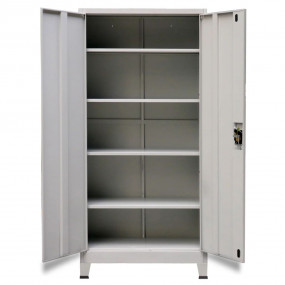Office Cabinet Grey Steel Medium Height-Adjustable Shel...