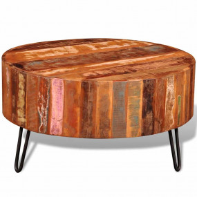 Coffee Table Multicolor Reclaimed solid wood, Iron 27.6...