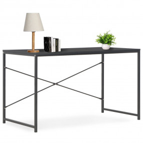 Computer Desk Black Engineered wood and Powder-Coated S...
