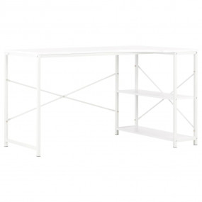 Computer Desk White Engineered wood and powder-coated m...