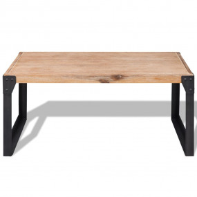 Coffee Table Brown and Black 100% solid acacia wood wit...