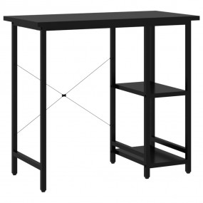 Computer Desk Black MDF and powder-coated metal Compact...