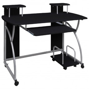 Computer Desk Black Engineered wood, powder-coated stee...