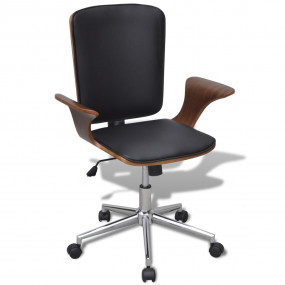 Office Chair Black Faux Leather Medium Ergonomic Office...