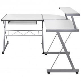 Computer Desk White Engineered wood, powder-coated stee...
