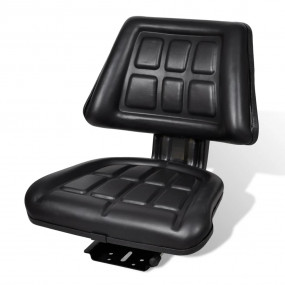 Tractor Seat Black Steel Universal Height-Adjustable