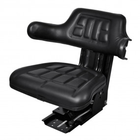 Tractor Seat Black Steel Standard Height-Adjustable
