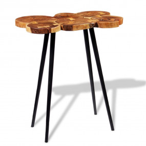 Bar Table Brown and Black Solid Acacia wood and Iron In...