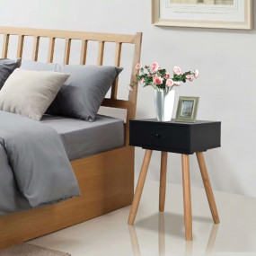 Nightstand Set of 2 Black and brown Solid pinewood legs...