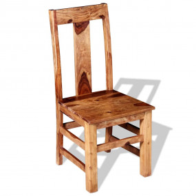 Dining Chair Set of 2 Honey Matte Solid Sheesham Wood S...