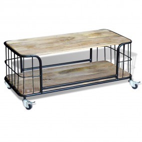 Coffee Table Multicolored Solid mango wood and iron