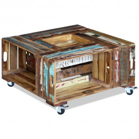 Coffee Table Multicolor Solid reclaimed wood 27.6 x 27....
