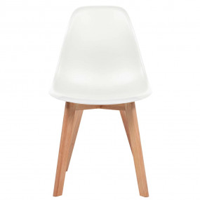 Dining Chair Set of 6 White Plastic seat, solid rubberw...