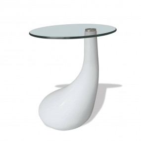 Coffee Table High Gloss White Fiberglass Small Gloss Fi...