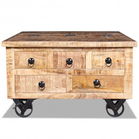 Coffee Table Rough Mango Wood Brown Solid Rough Mango W...