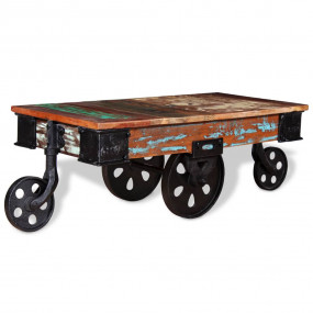 Coffee Table Varied wood hues Reclaimed wood, iron