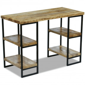 Office Desk Natural wood and black Solid mango wood and...