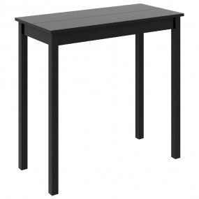 Kitchen Table Black MDF, Pine Wood 45.3 x 21.7 x 42.1 i...