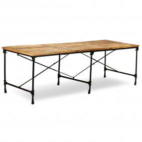 Dining Table Brown and Black Solid Mango Wood and Powde...