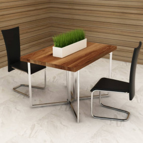 Dining Chair Set of 2 Black Faux Leather Standard Moder...