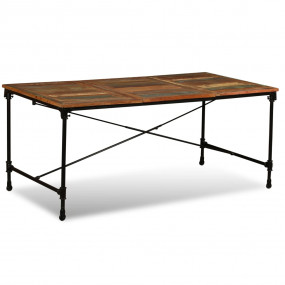 Dining Table Multicolor Solid reclaimed wood and powder...