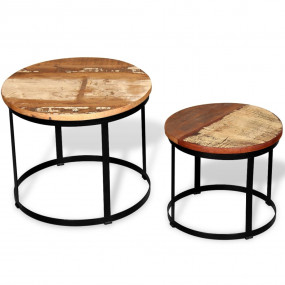 Coffee Table Brown and Black Solid reclaimed wood and i...