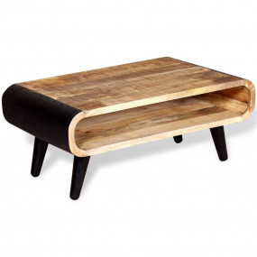 Coffee Table Brown and black Solid rough mango wood and...
