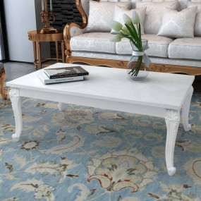 High Gloss Coffee Table Shiny white MDF and Plastic