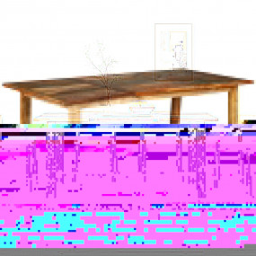 Dining Table Multicolored Reclaimed Wood Large Industri...