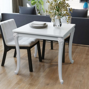 Kitchen Table High gloss white MDF top, plastic legs Me...