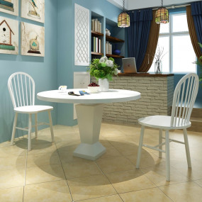 Chair Set of 2 White Rubber wood Standard Durable Chair