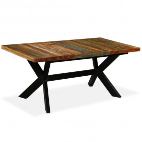 Dining Table Multicolor Solid reclaimed wood Standard I...