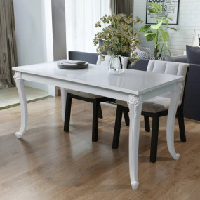 Kitchen Table High gloss white MDF and Plastic 45.7 x 2...