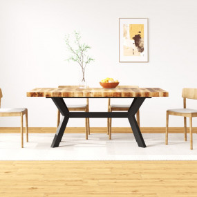 Dining Table Brown Solid Mango Wood 70.9 in Seats Many