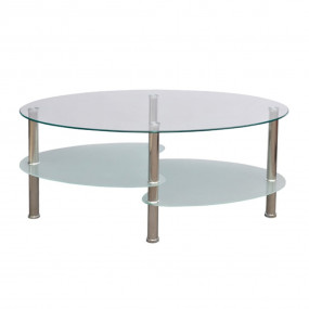 Coffee Table White Tempered glass, metal frame Medium