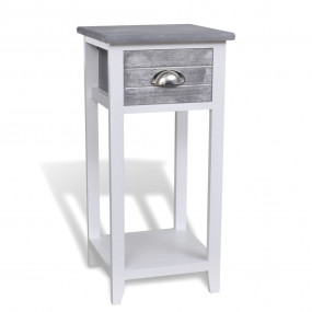 Cabinet Grey and White Paulownia wood and plywood Mediu...