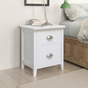 Cabinet Set of 2 White Paulownia wood, Plywood Cabinet