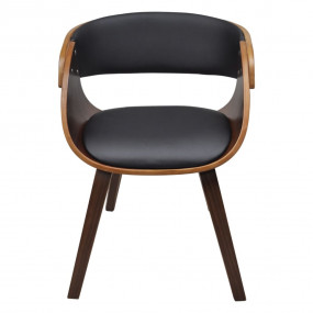 Dining Chair Black and Brown Plywood, Cotton, Polyureth...