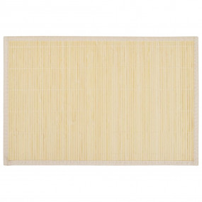 Placemat Natural Bamboo, Polyester 11.8 x 17.7 in Non-s...