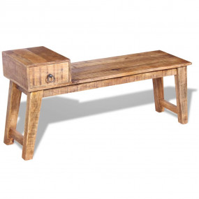 Bench Brown Solid Mango Wood Medium Entryway Bench Rect...