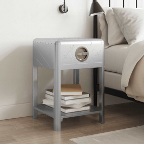 Console Table Silver Wood frame with aluminum paneling ...