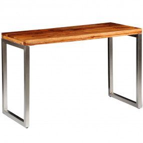 Dining Table And Chair Brown Solid wood, Steel Medium H...