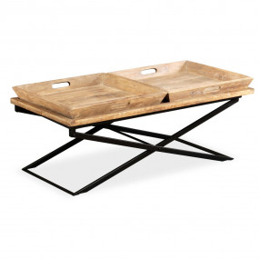 Coffee Table Brown Solid mango wood Standard Removable ...