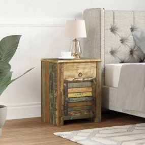Vintage Cabinet Multicolor Reclaimed solid wood Compact...