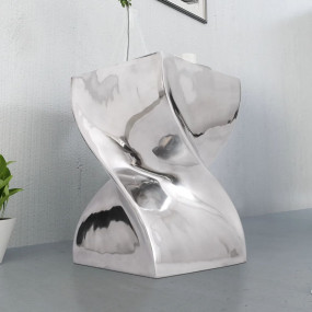 Stool Silver Aluminum Compact Lightweight Side Table Sq...