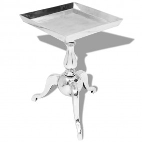 Side Table Silver Aluminum Small Durable Side Table Squ...